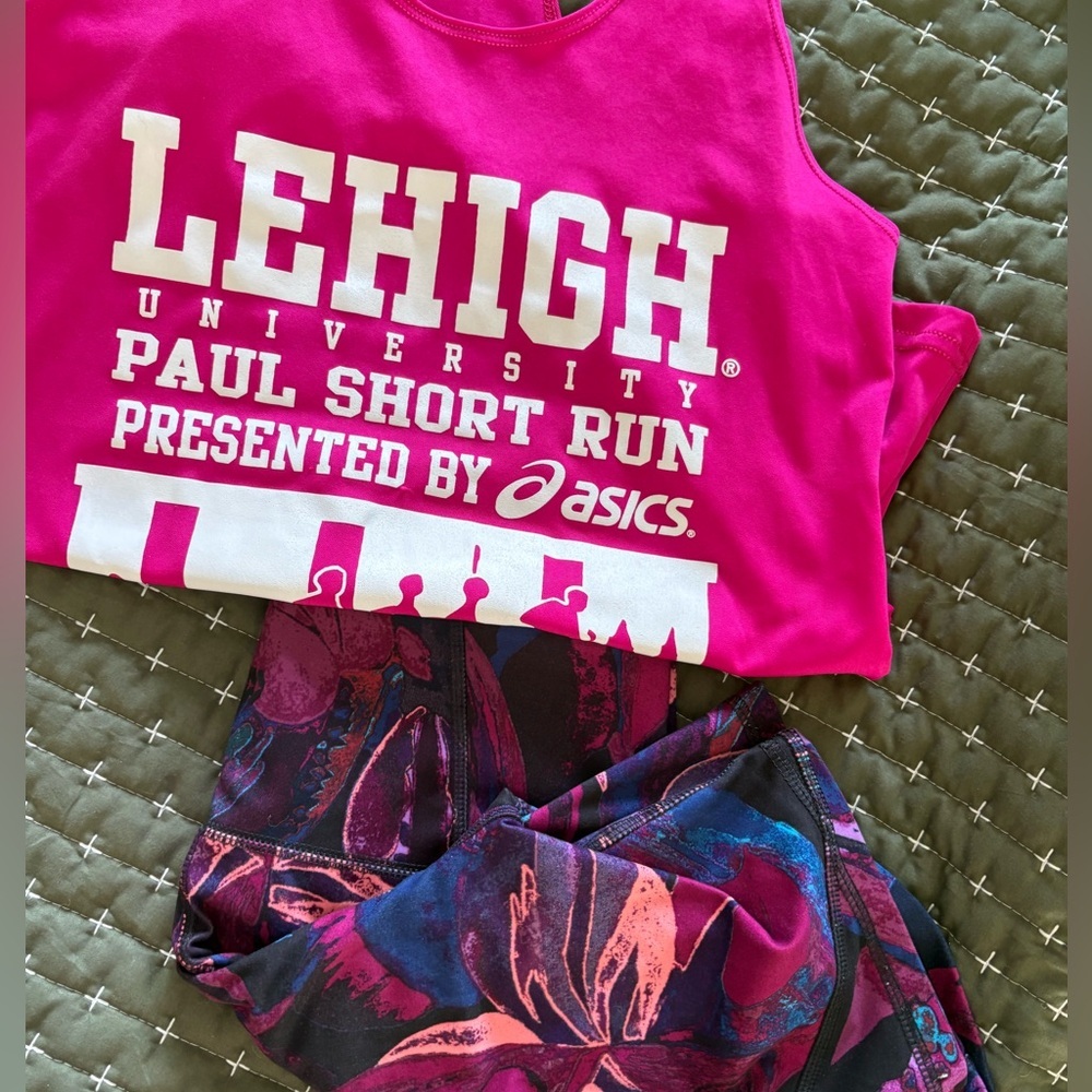 Lehigh University Pink Paul Short Run Tank Top, Size Small